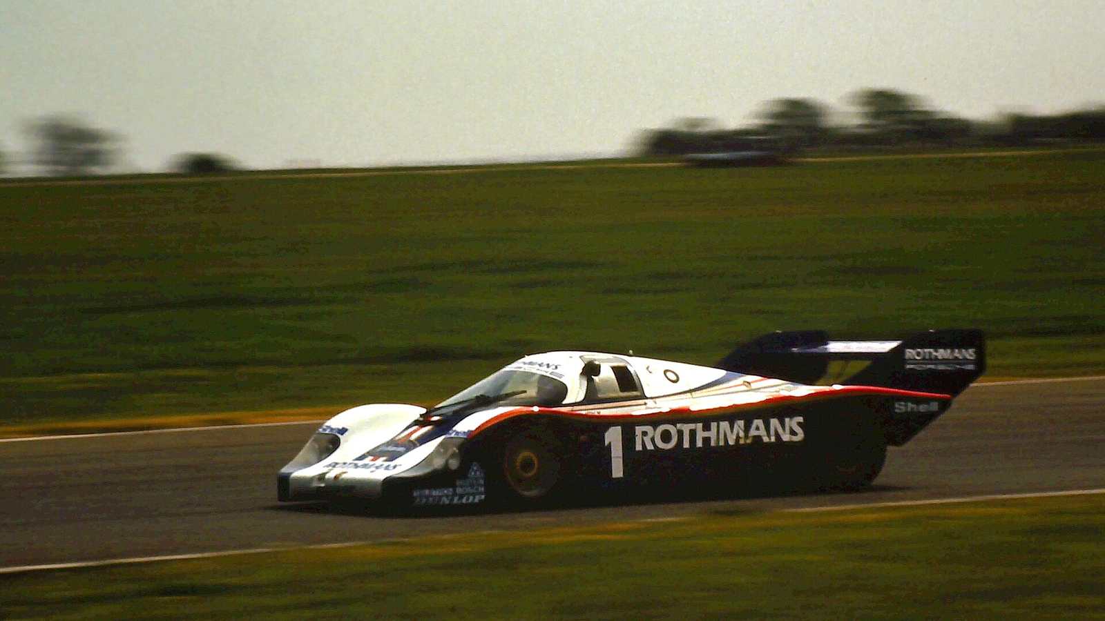 The Rothmans Porsche 956 of Jacky Ickx and Derek Bell at the Silverstone 6 Hours in 1982