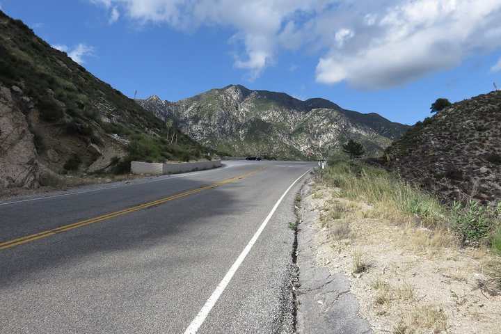 Angeles Crest Highway curving through the San Gabriel Mountains