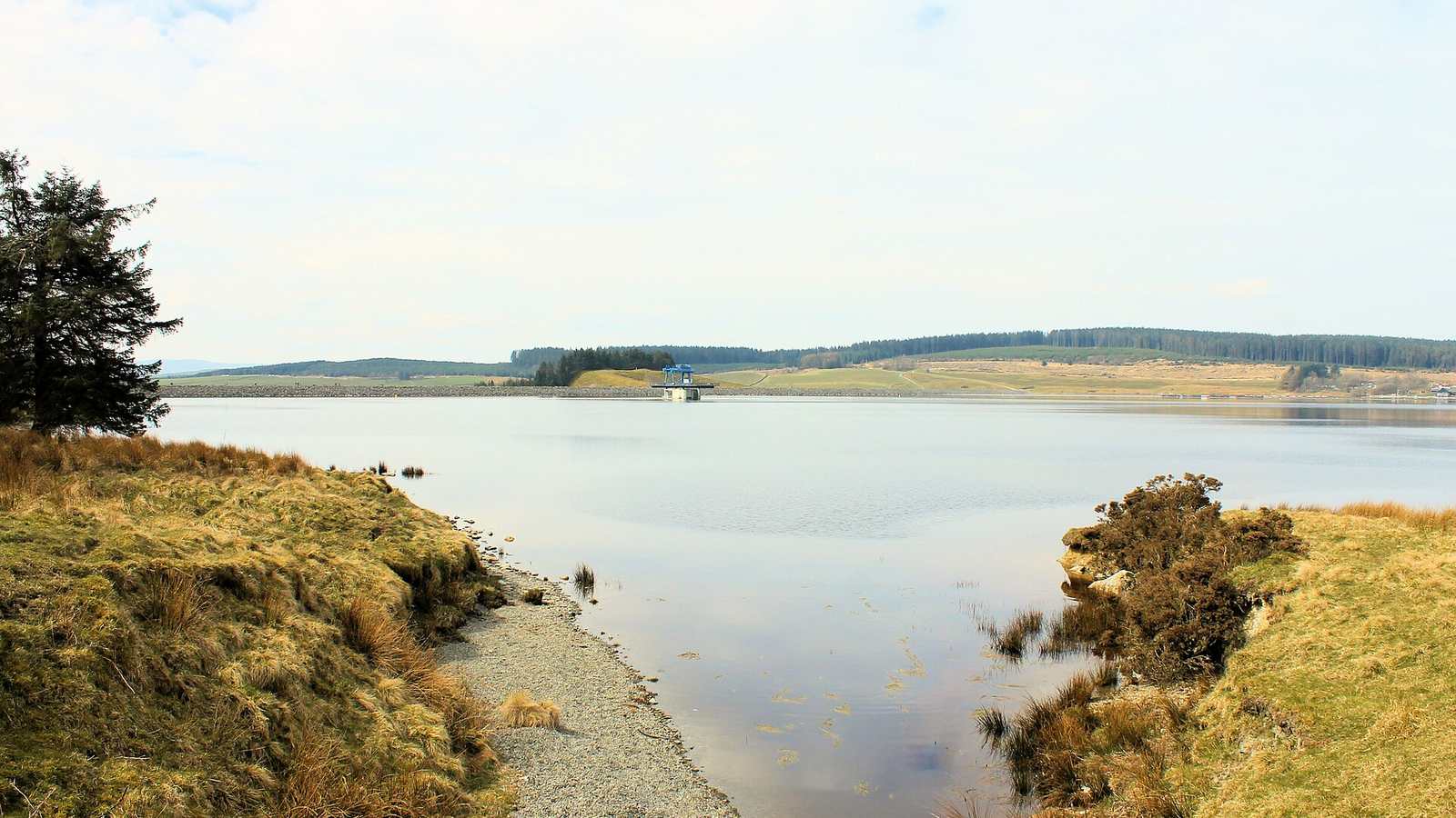 Llyn Brenig reservoir on the Denbigh Moors beside the B4501