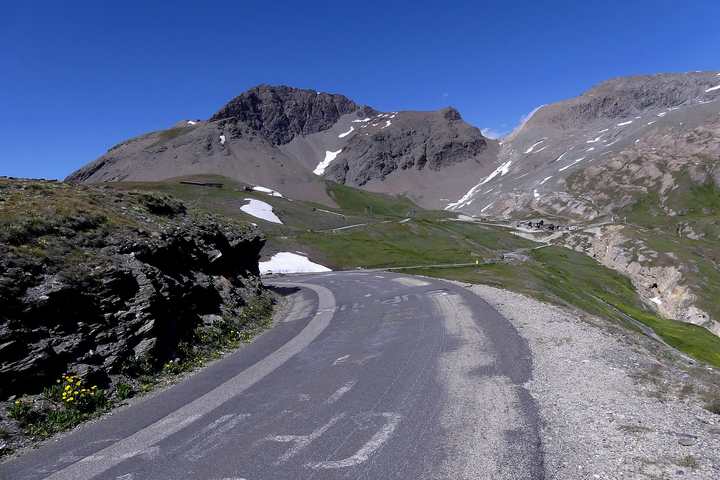 The road descending from the Col de l'Iseran on the Maurienne side