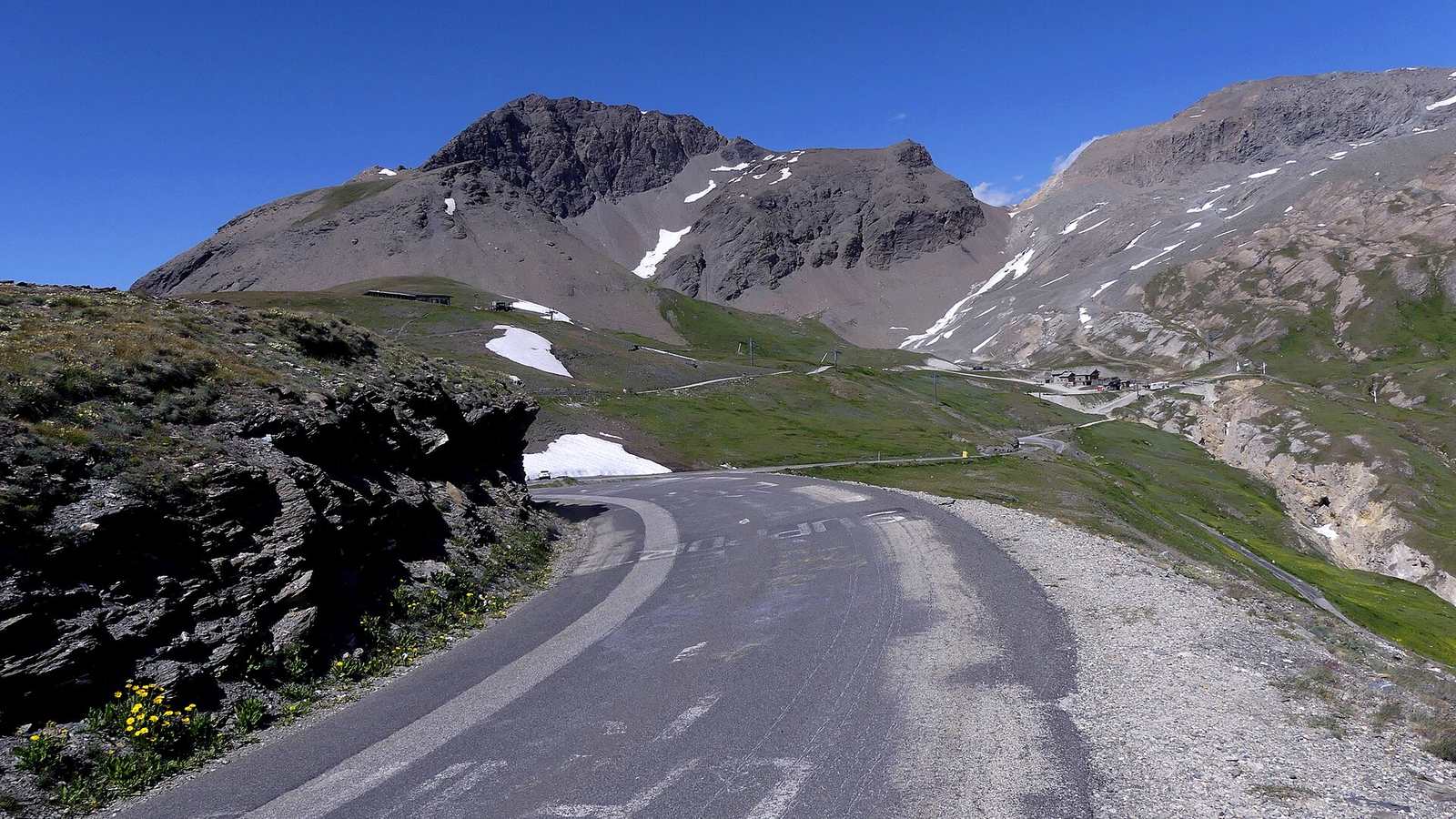 The road descending from the Col de l'Iseran on the Maurienne side